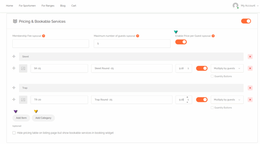 Pring and Bookable Service module.